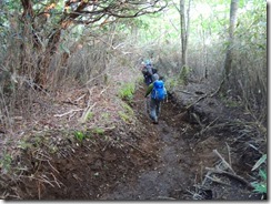 3-05浸食された登山道は悪戦苦闘