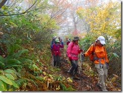 29滑る下山道